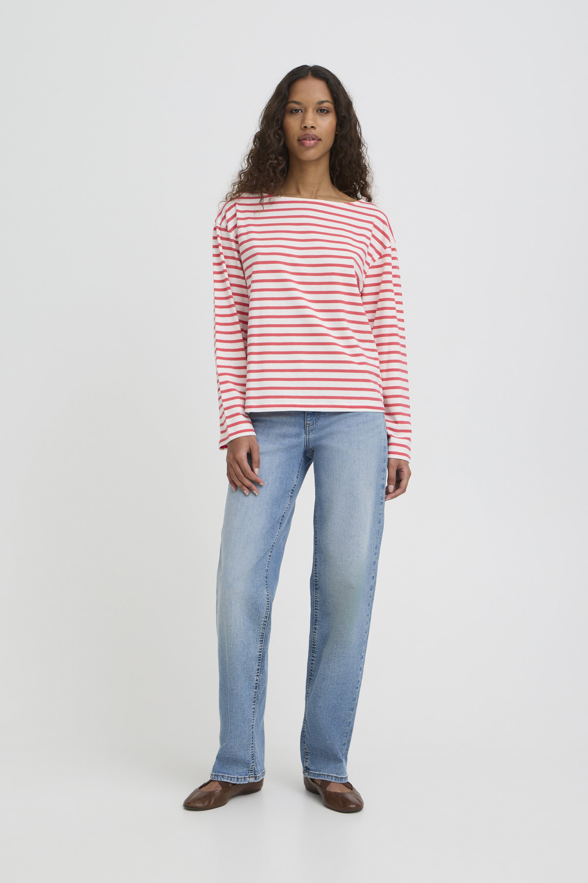 IHMIRA BOATNECK LS2 KELLY RED/CLOUD DANCER 20125011 (3)