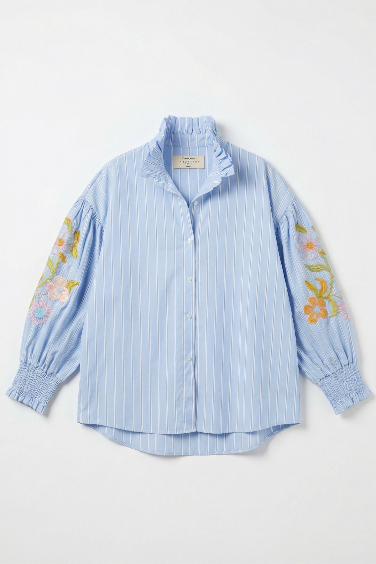 chummy chemise elaya rayée bleue et blanche détails broderie (1)