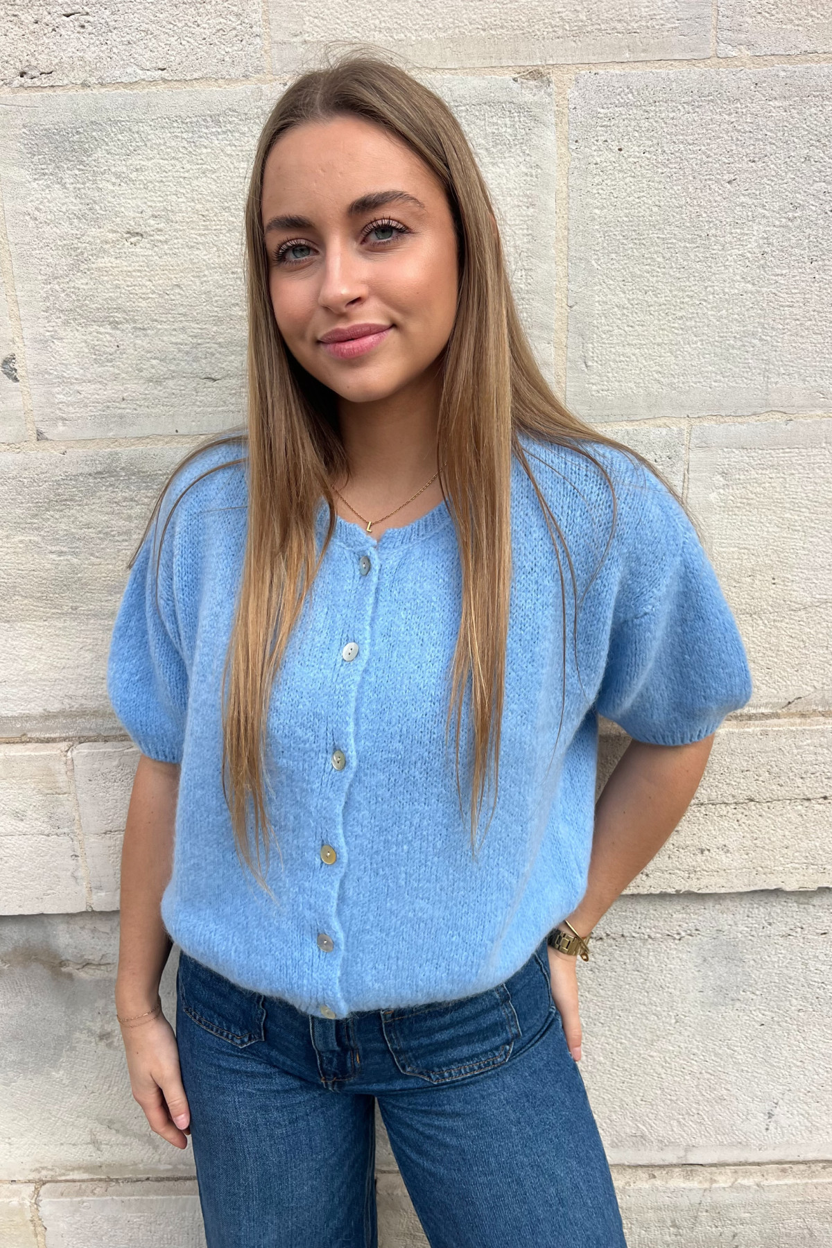 chummy gilet lili manches courtes bleu 7529 (1)