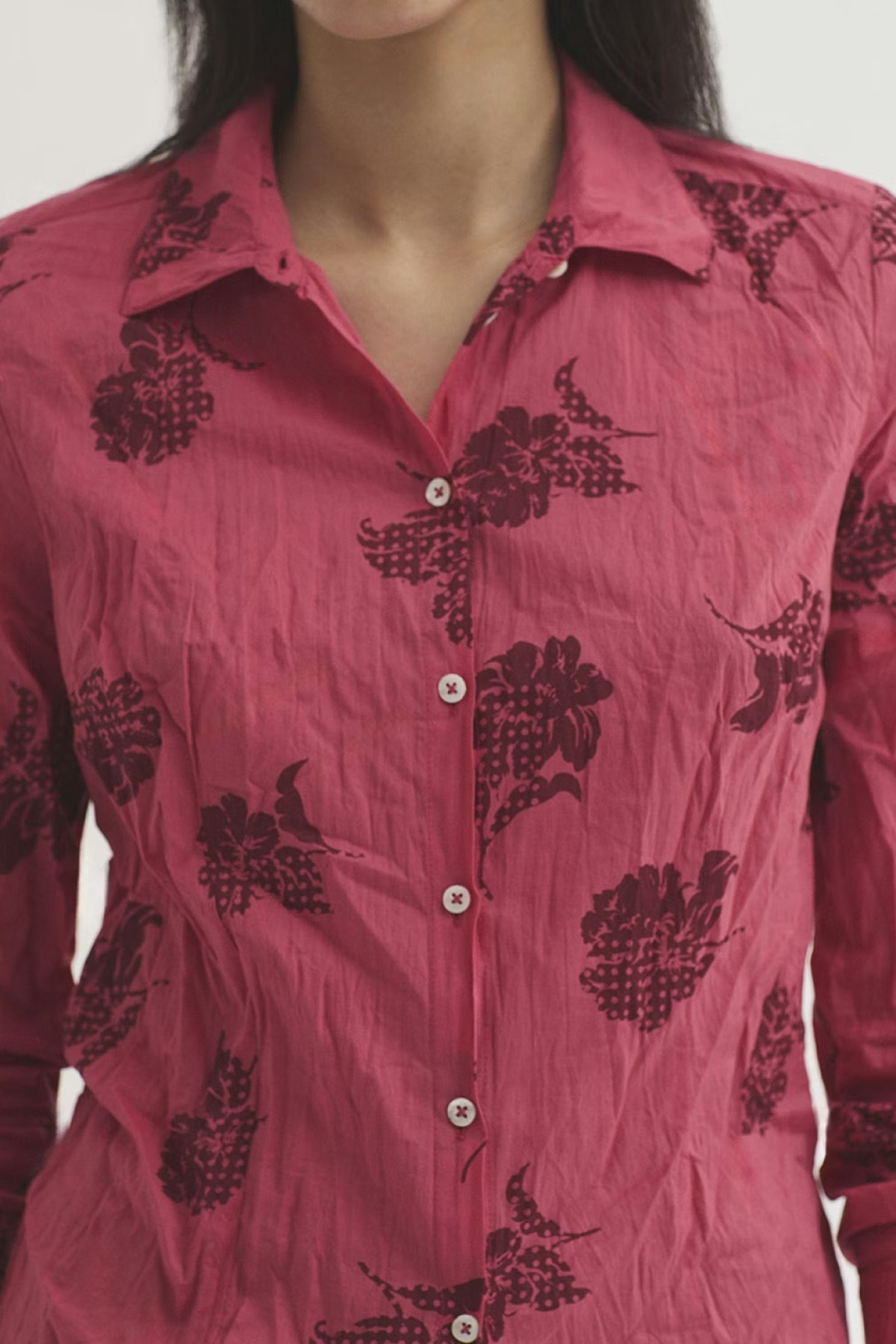 CHEMISE NICE THINGS PALOMA DOTS AND FLOWERS ROUGE (3)