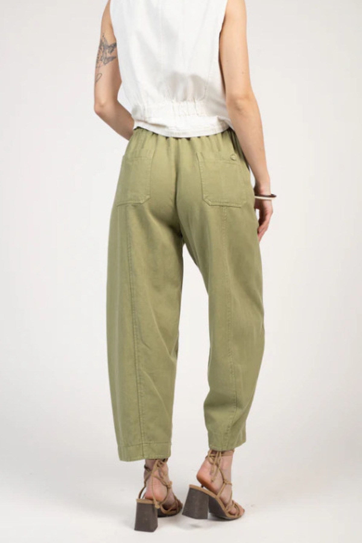PAKO LITTO PANTALON BALLON 7/8ÈME ÉLÉONORE VERT (3)