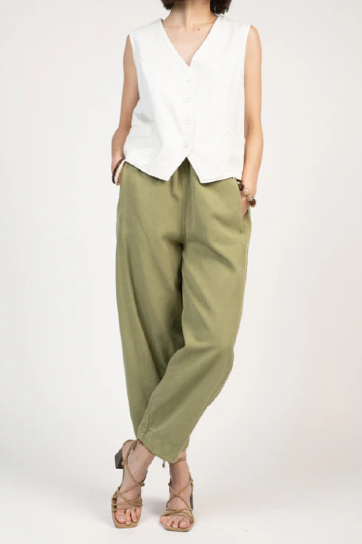 PAKO LITTO PANTALON BALLON 7/8ÈME ÉLÉONORE VERT (4)