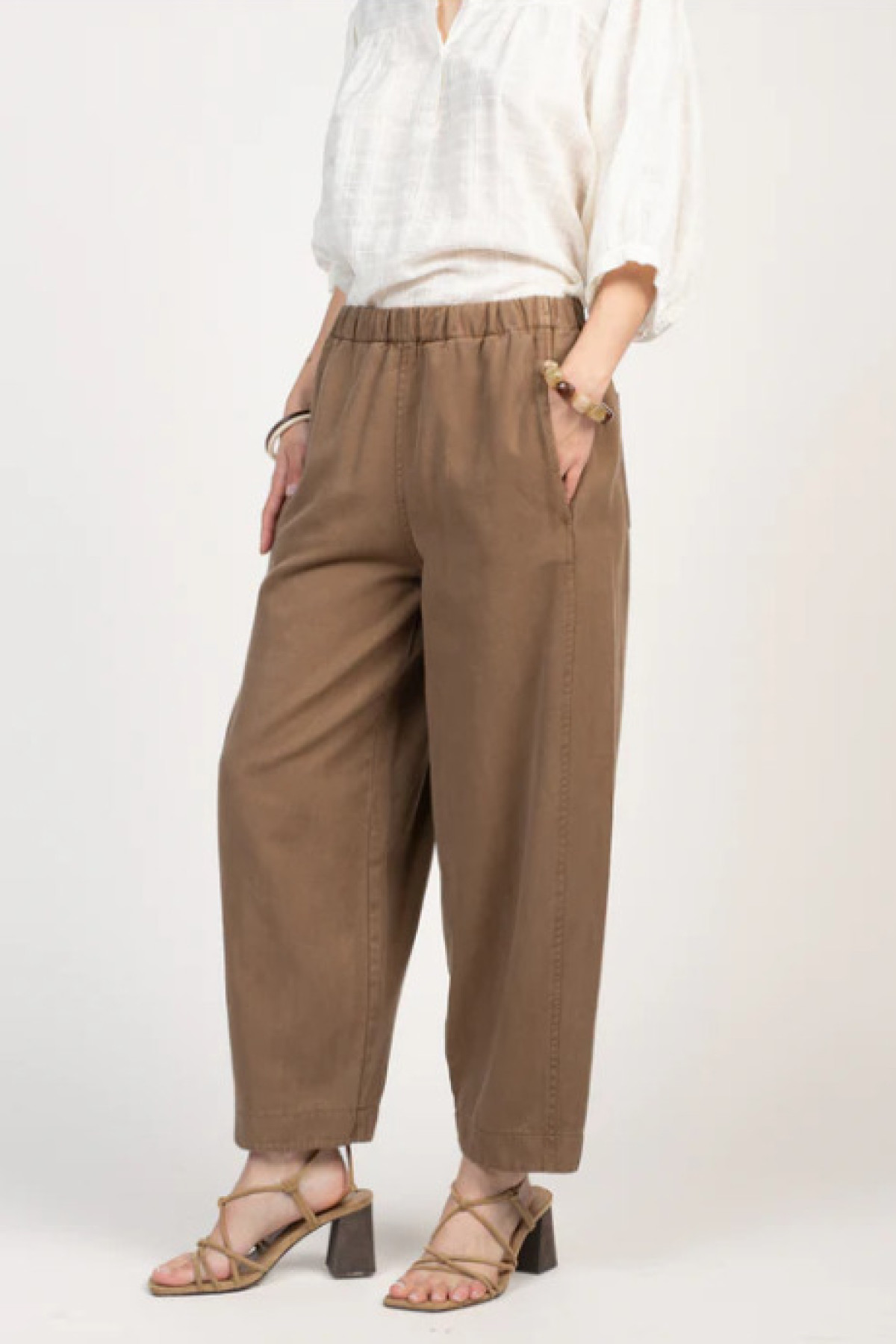 PAKO LITTO PANTALON BALLON 7/8ÈME ÉLÉONORE MARRON (3)