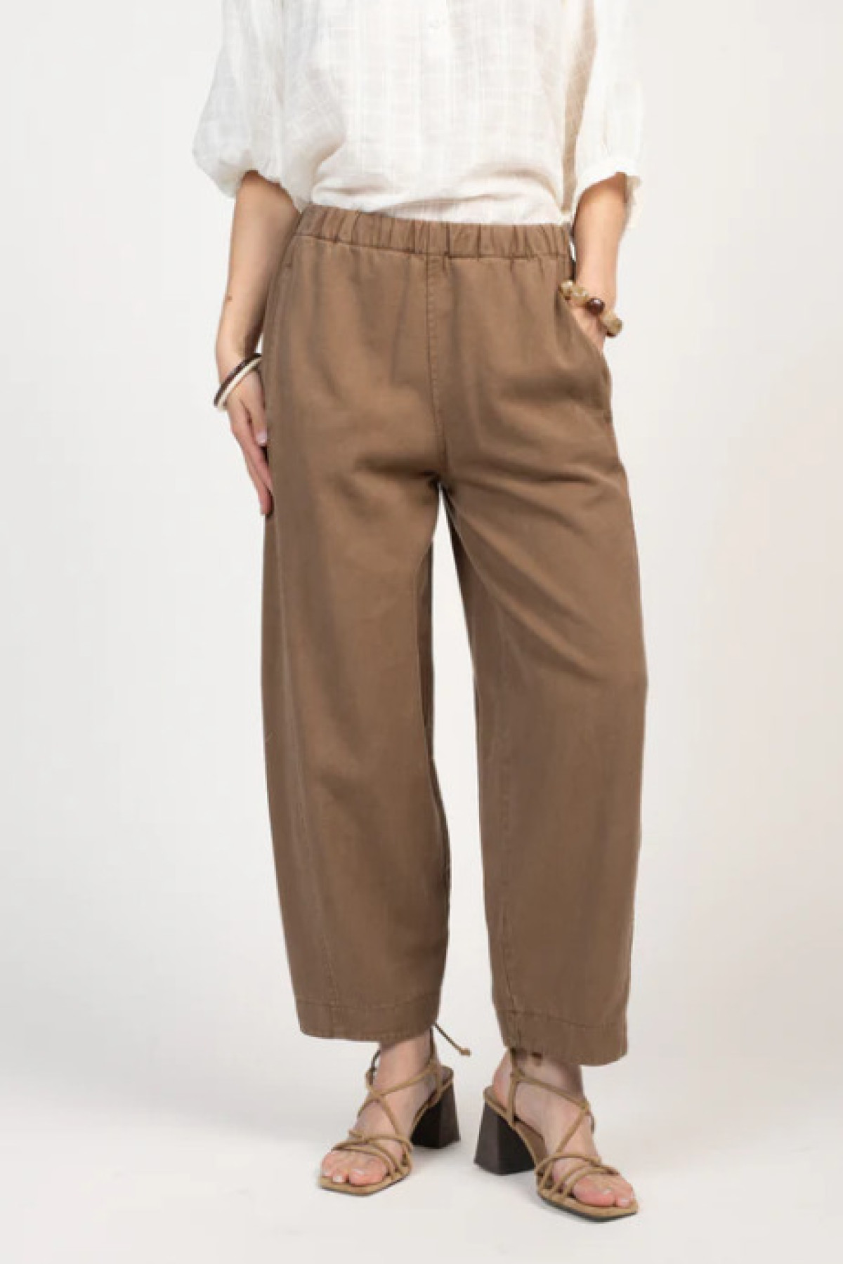 PAKO LITTO PANTALON BALLON 7/8ÈME ÉLÉONORE MARRON (4)