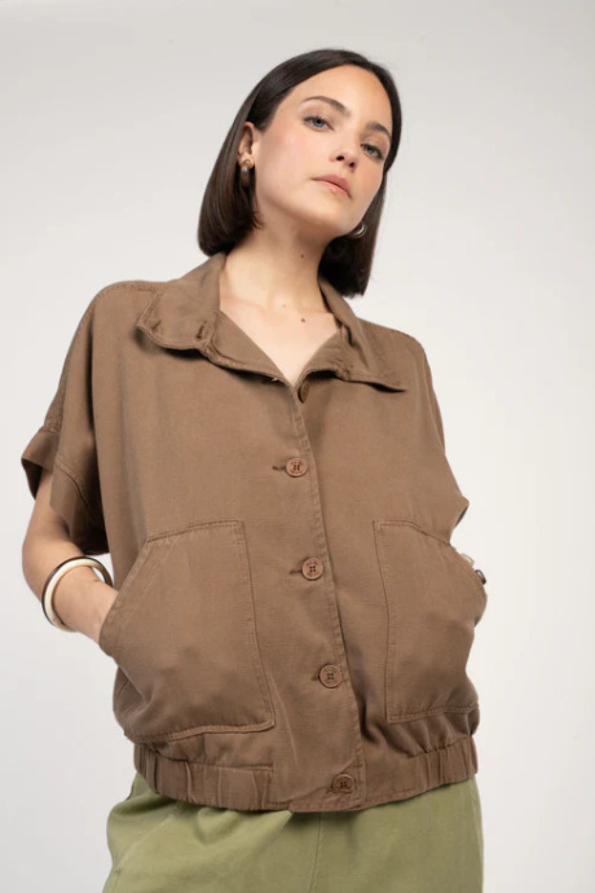 PAKO LITTO VESTE SANS MANCHES ELLIOT MARRON (1)