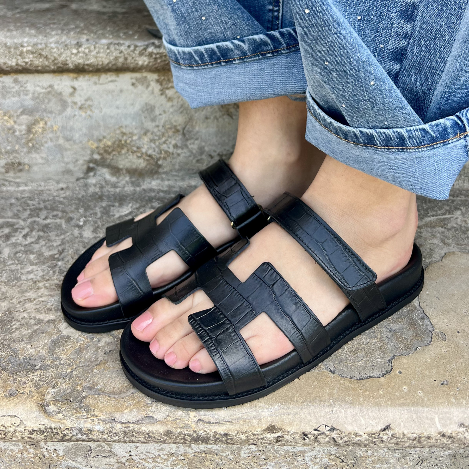 DONNA LUCCA SANDALES COCCO NOIR 1822 (4)