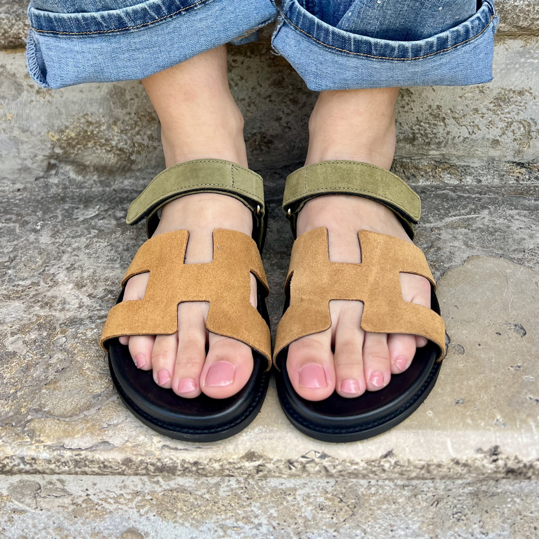 DONNA LUCCA SANDALES CUIR/OLIVE 1822 (4)