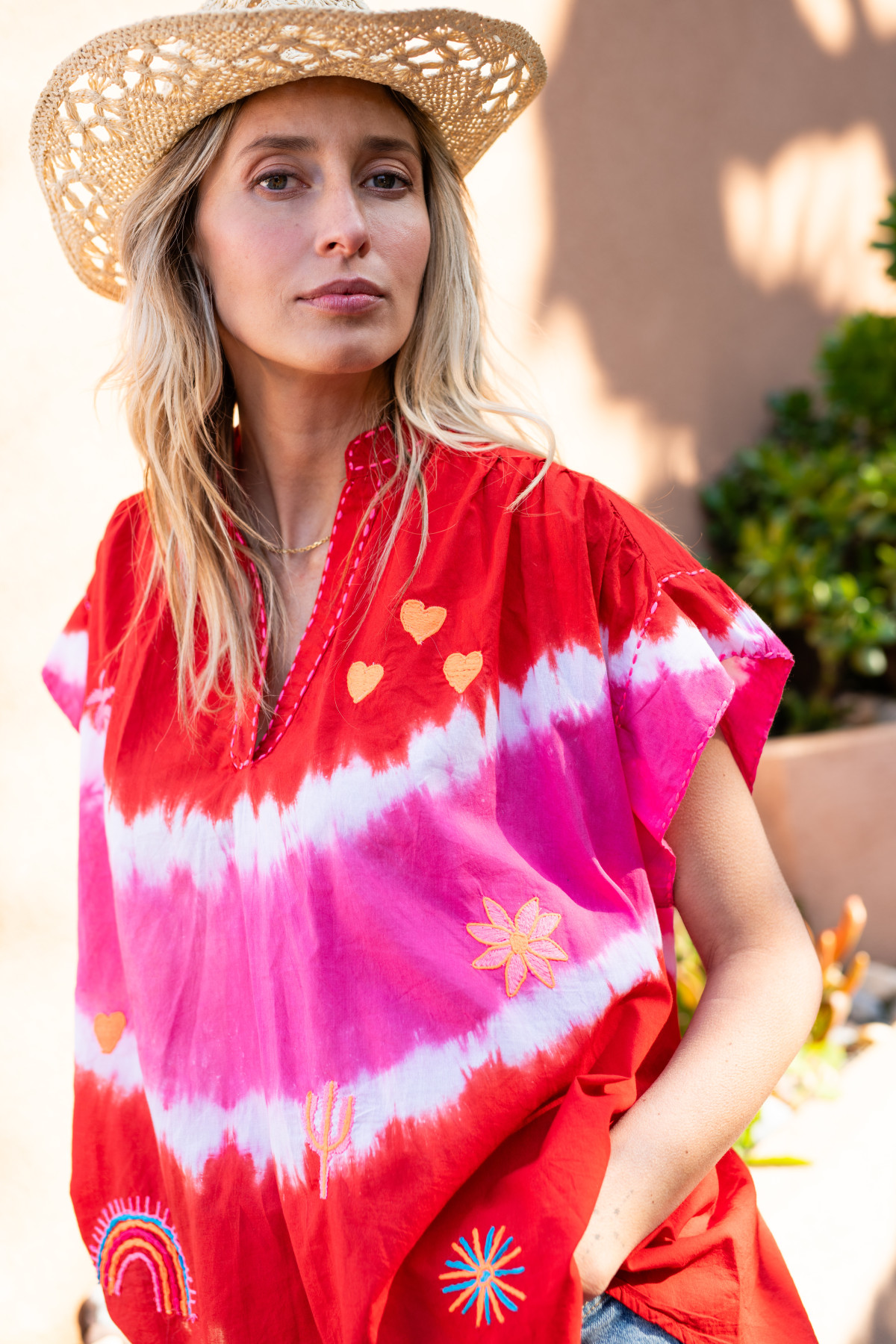 BLOUSE TIE&DYE ROUGE ET ROSE (2)