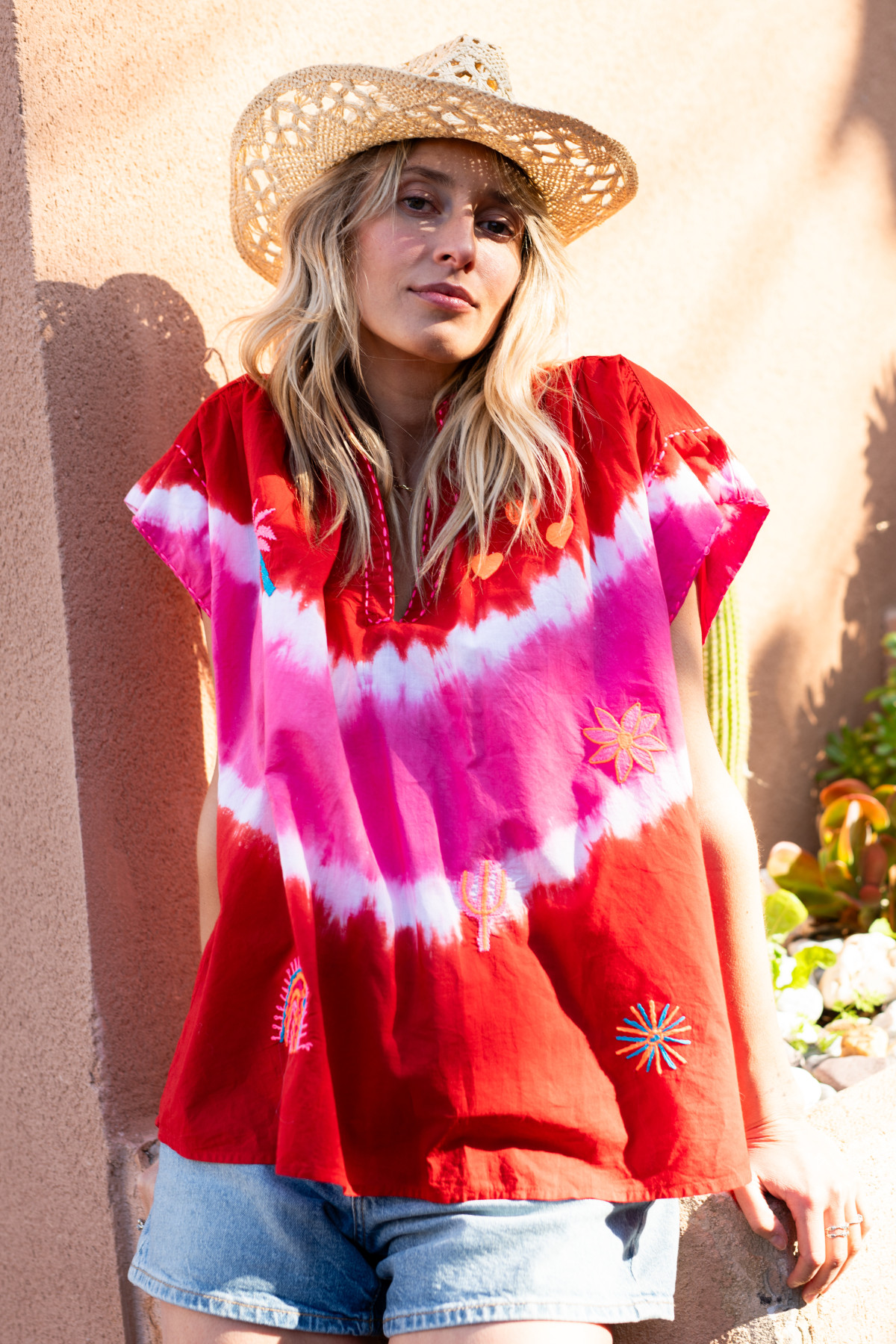 BLOUSE TIE&DYE ROUGE ET ROSE (3)