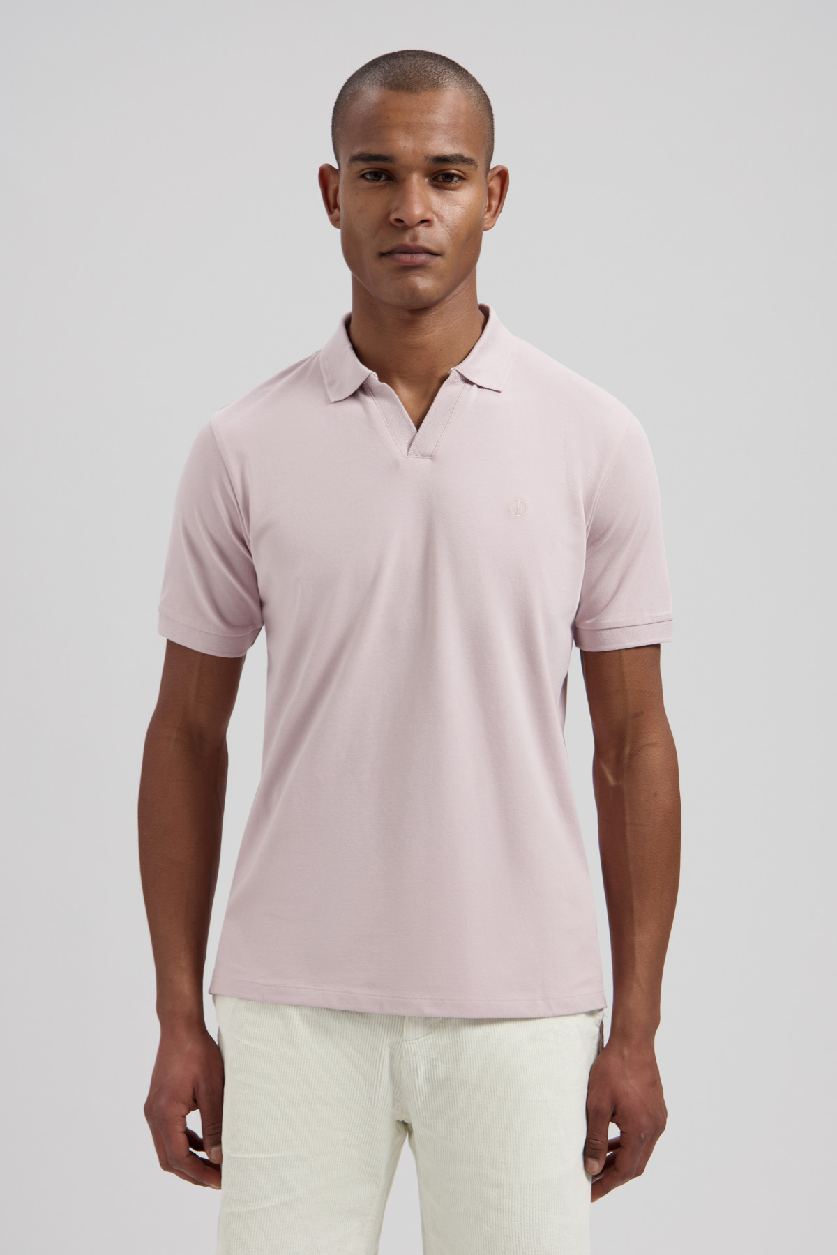 The Bowie V-Neck Polo violet ice (1)