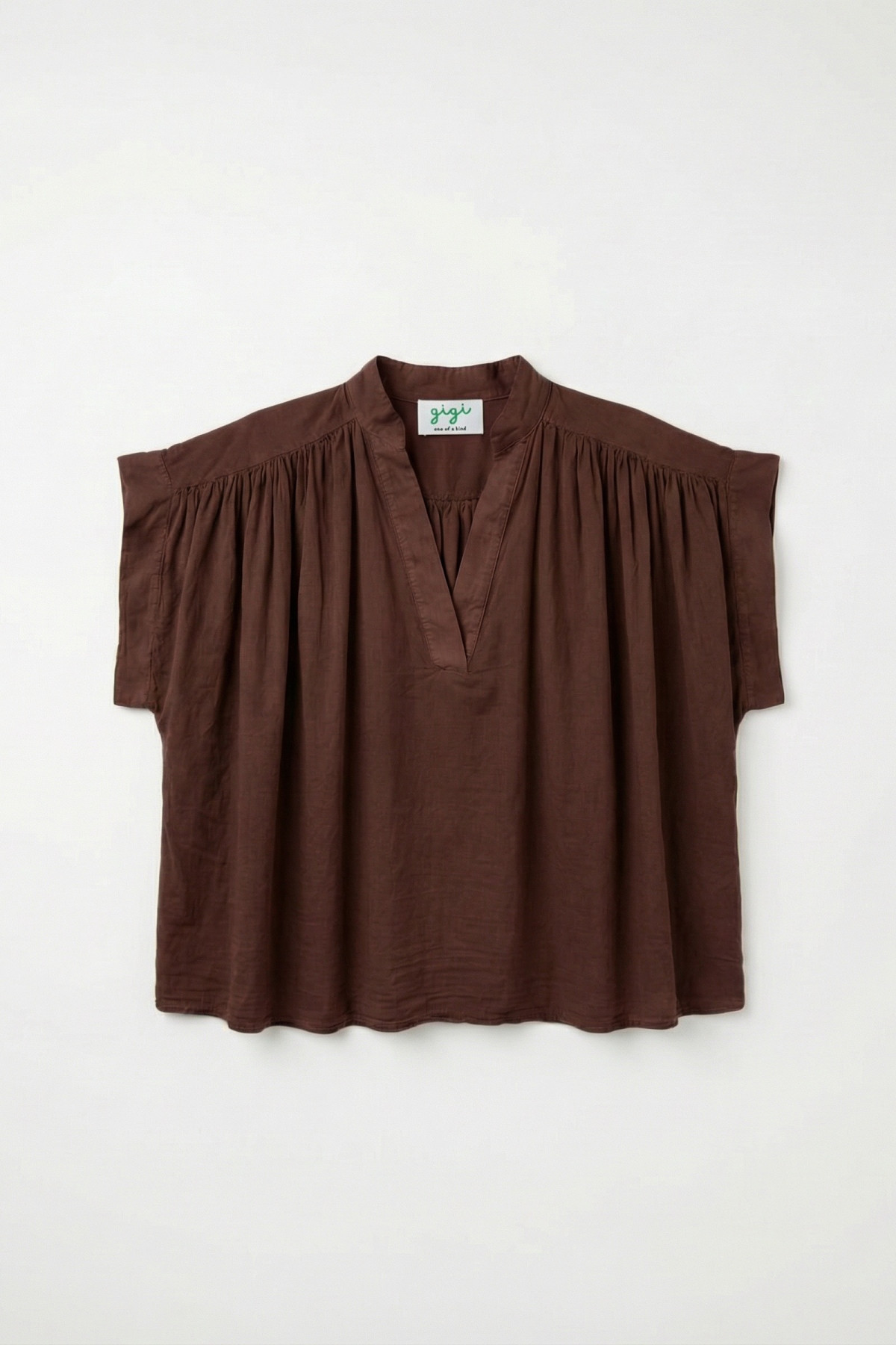 Top blouse en voile de coton chocolat  (1)
