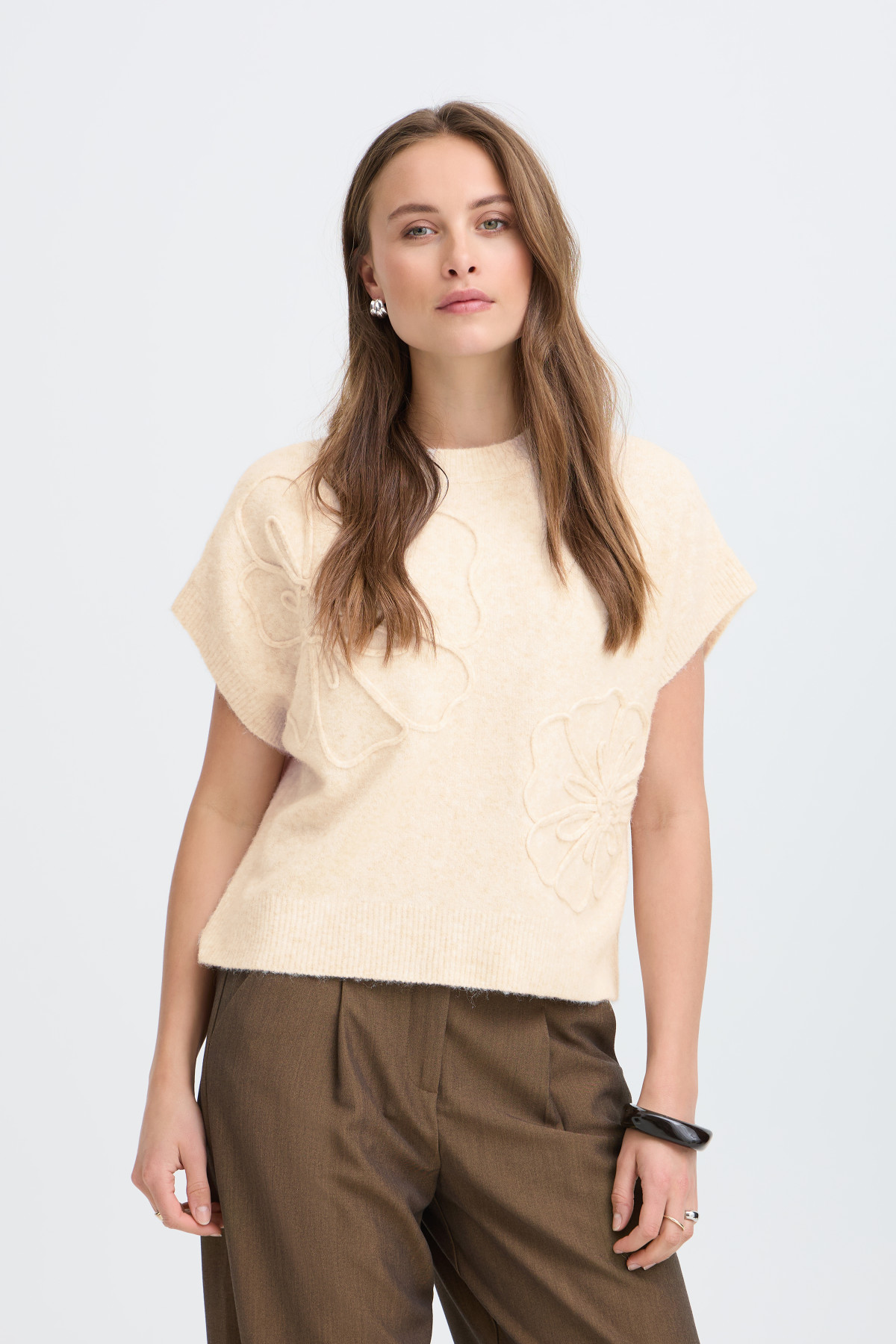 Pull byoung omea sans manches 9137 beige  (5)