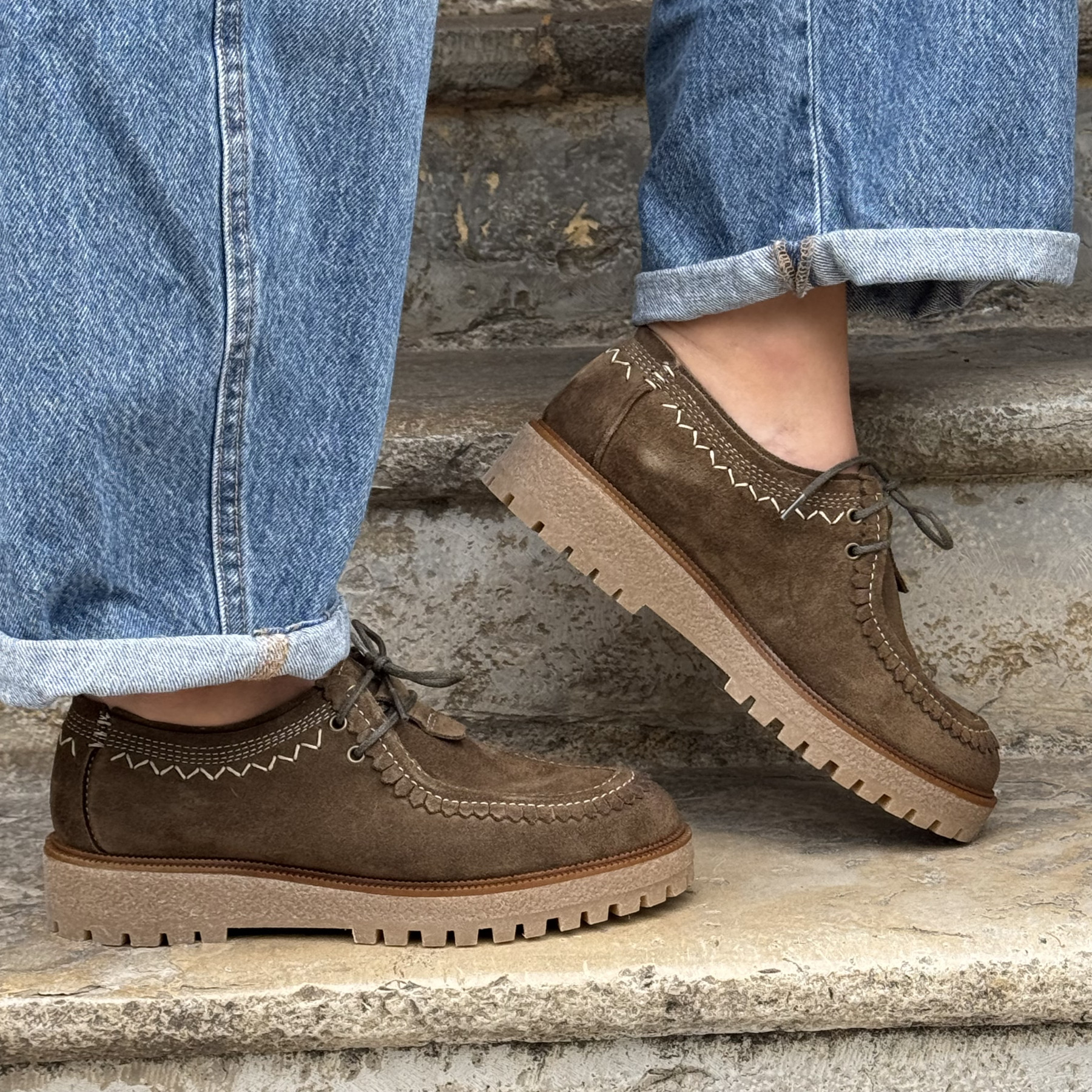 minka derbies leila croste velour 58884 kaki (3)