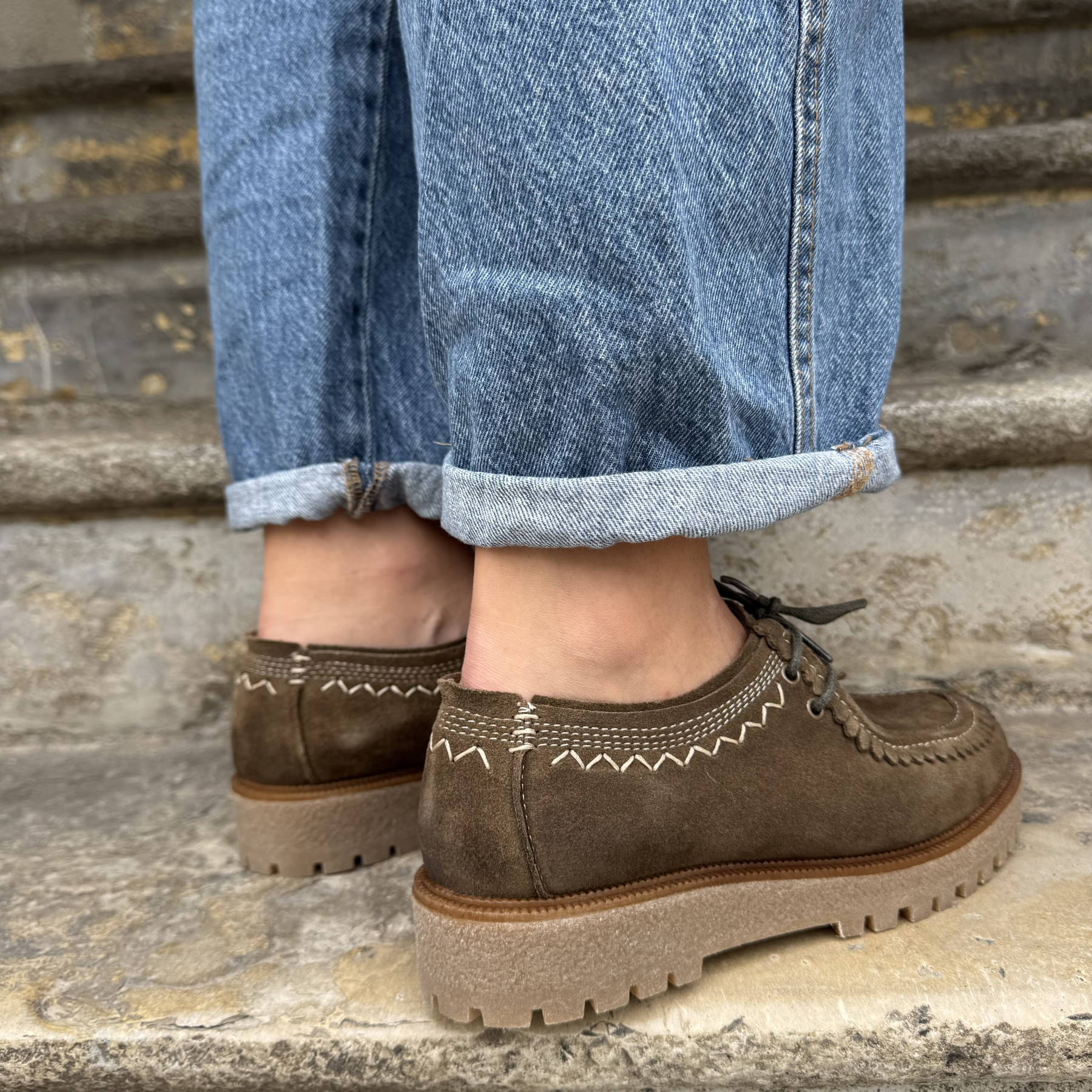 minka derbies leila croste velour 58884 kaki (4)