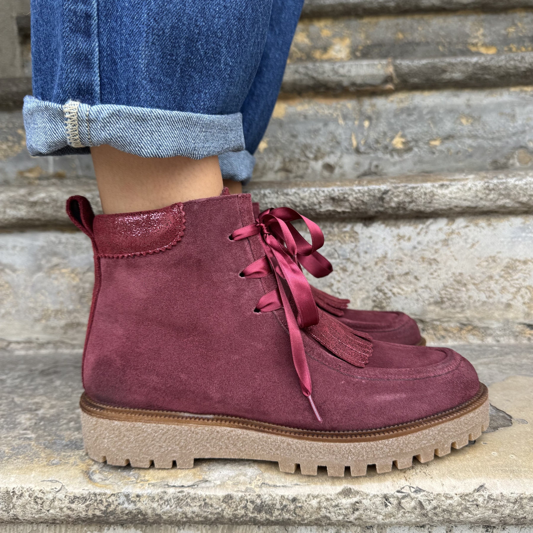 MINKA DERBIES LIZARDO BORDEAUX  (3)