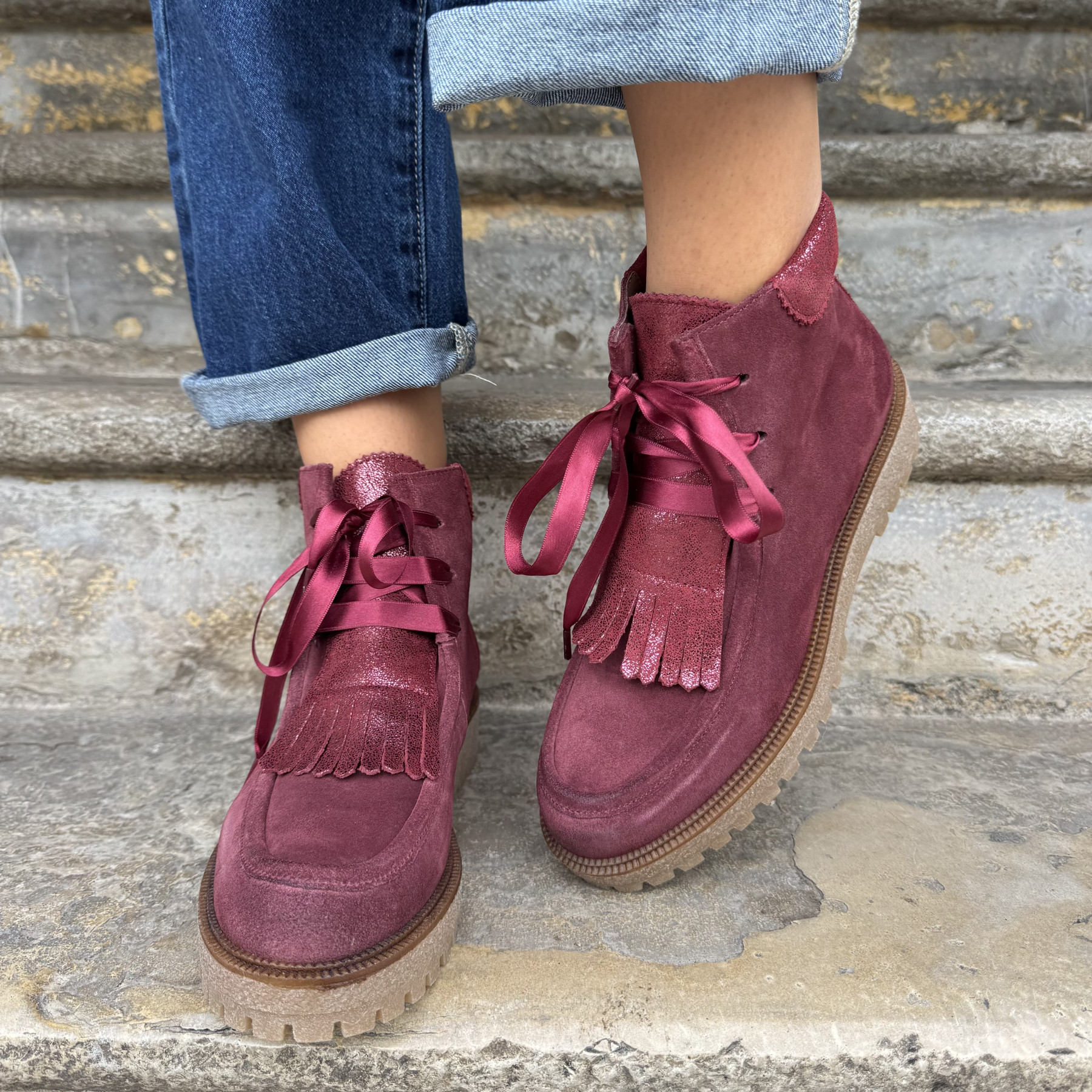 MINKA DERBIES LIZARDO BORDEAUX  (4)