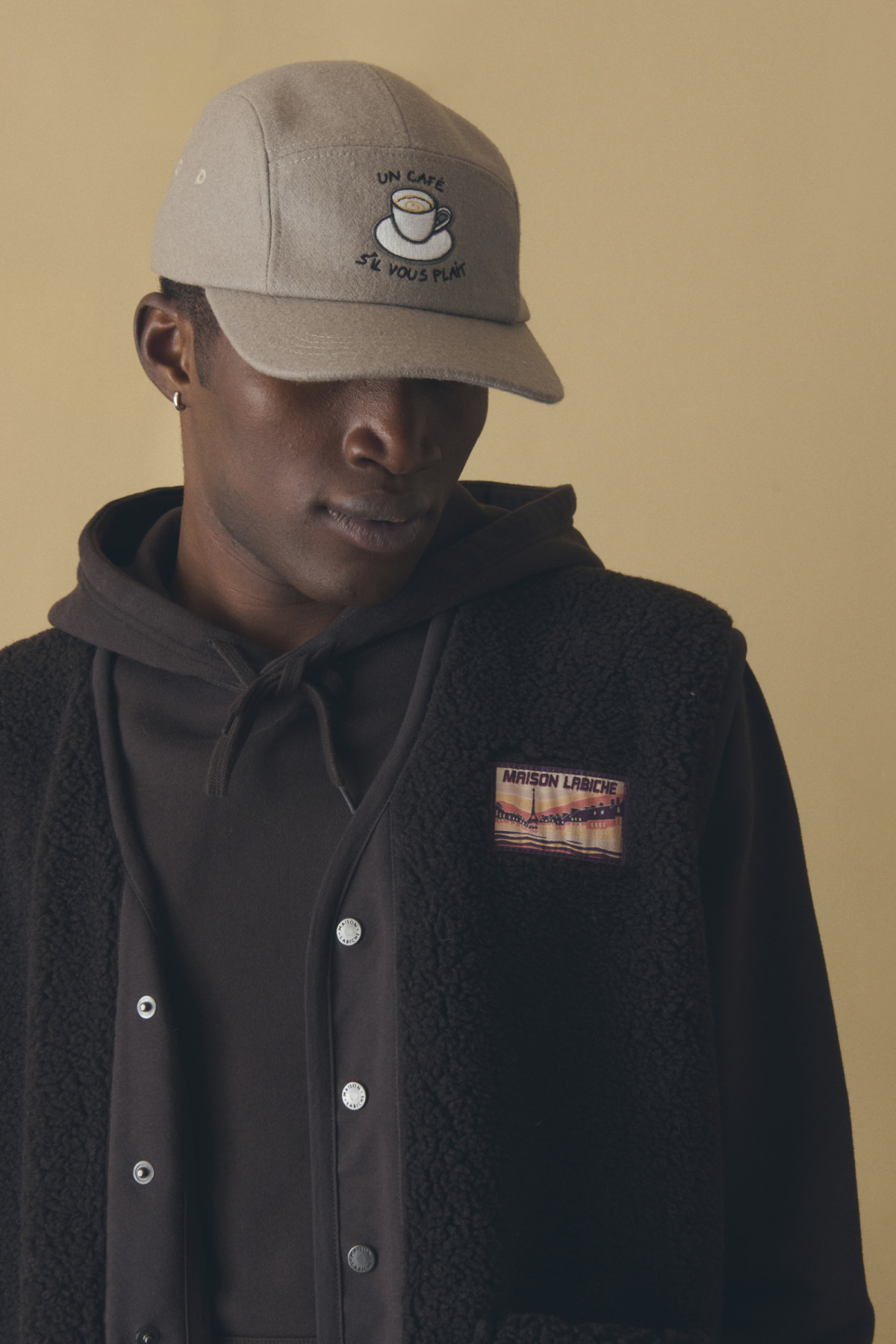 maison labiche doudoune sans manches polaire marron (3)