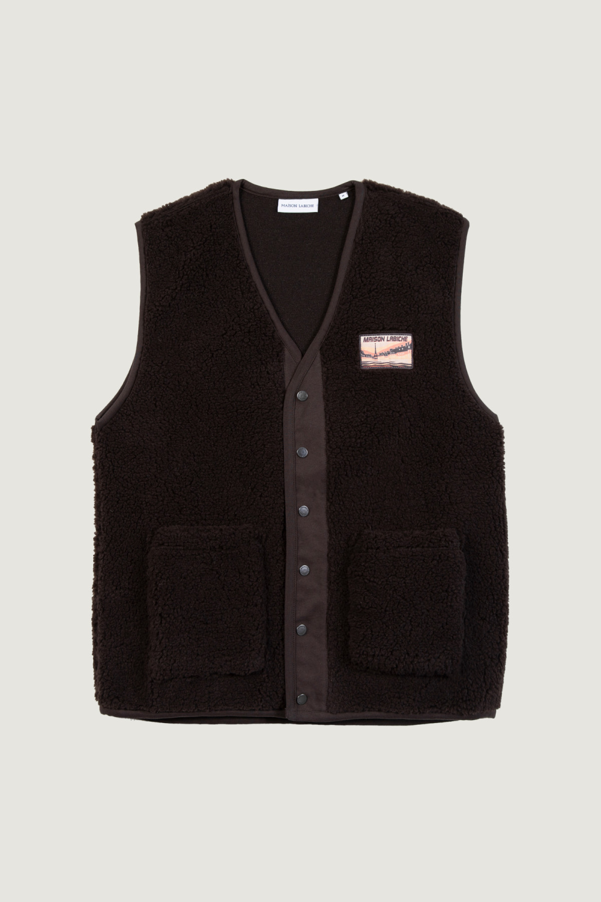 maison labiche doudoune sans manches polaire marron (4)