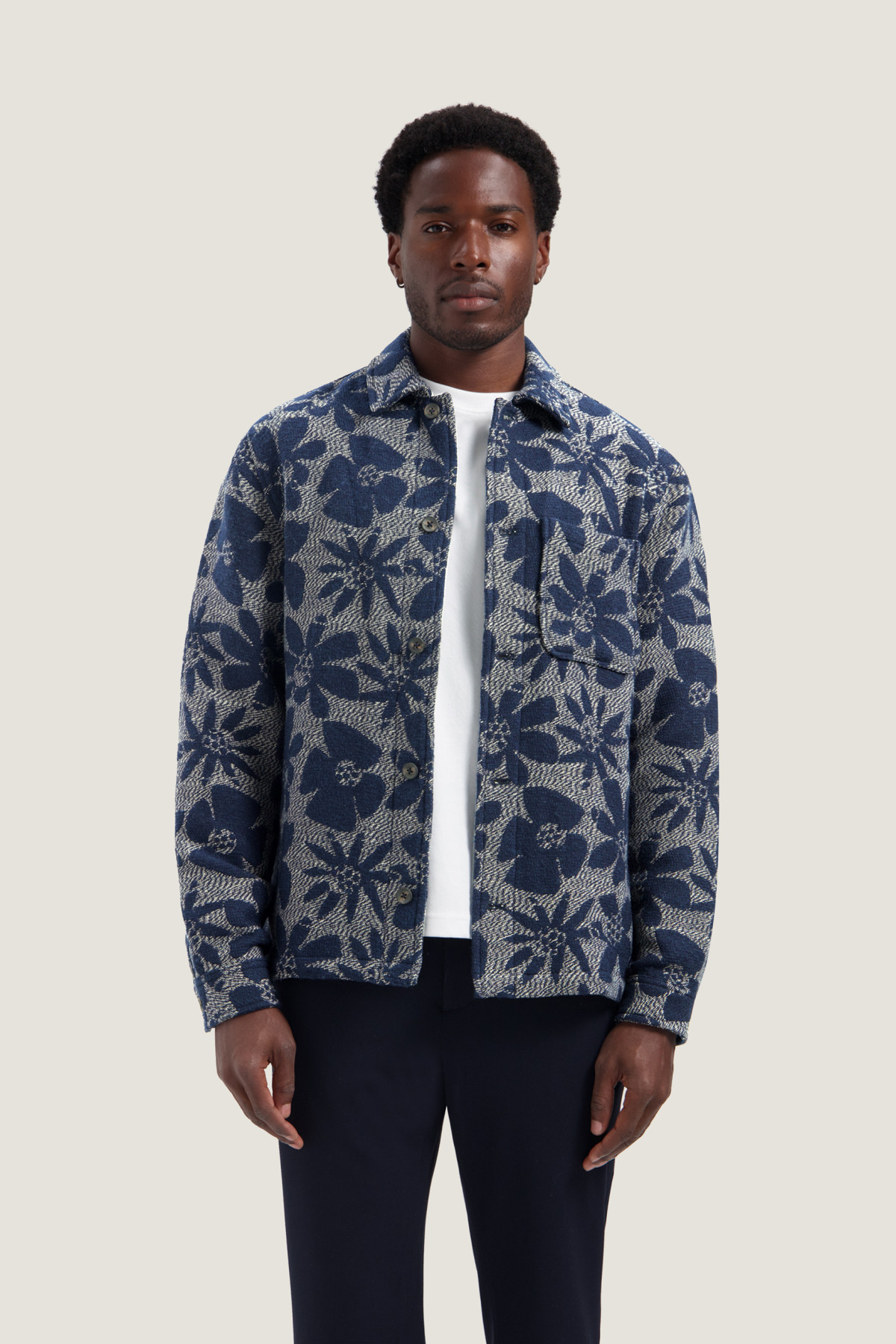 dstrezzed veste lino damast bleu marine (1)