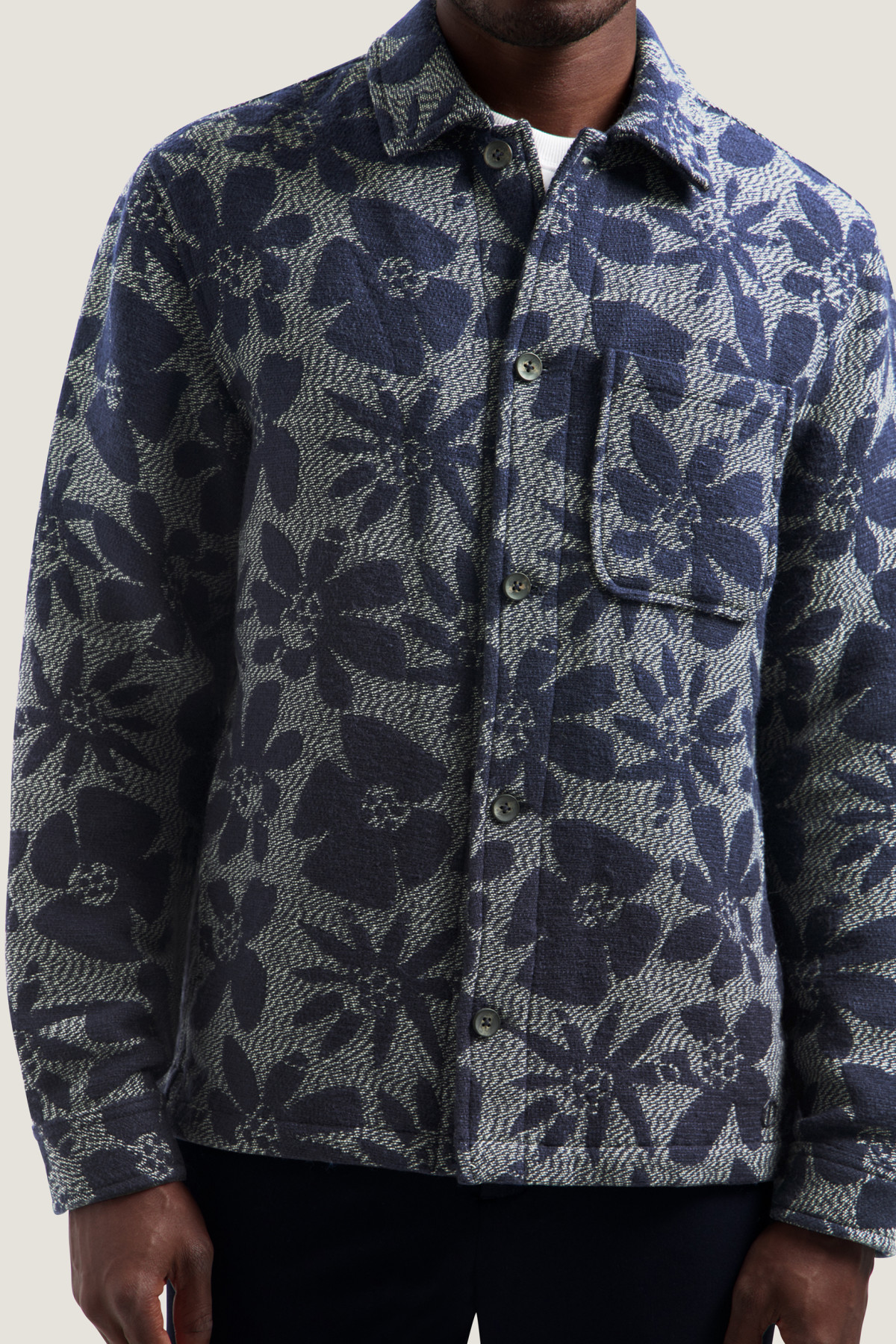 dstrezzed veste lino damast bleu marine (4)