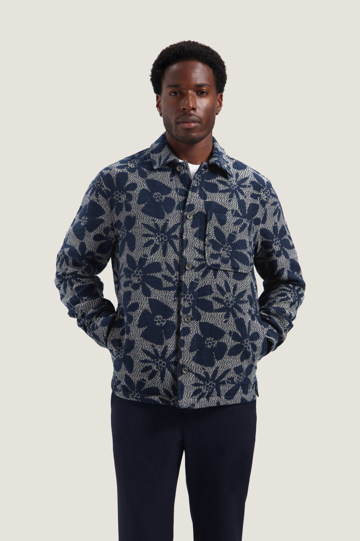 dstrezzed veste lino damast bleu marine (5)
