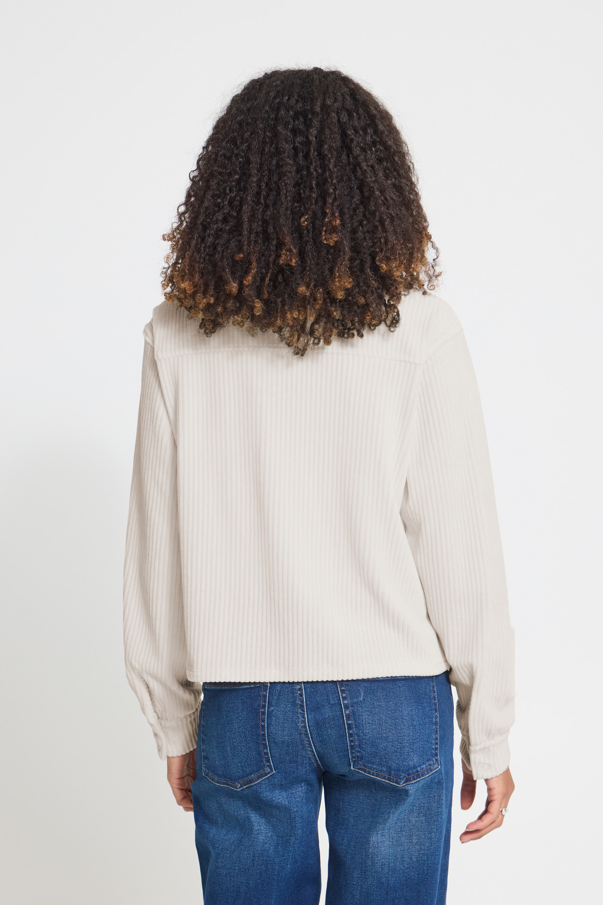 ICHI VESTE VELOURS ECRU  TAMARY 20126273 (4)