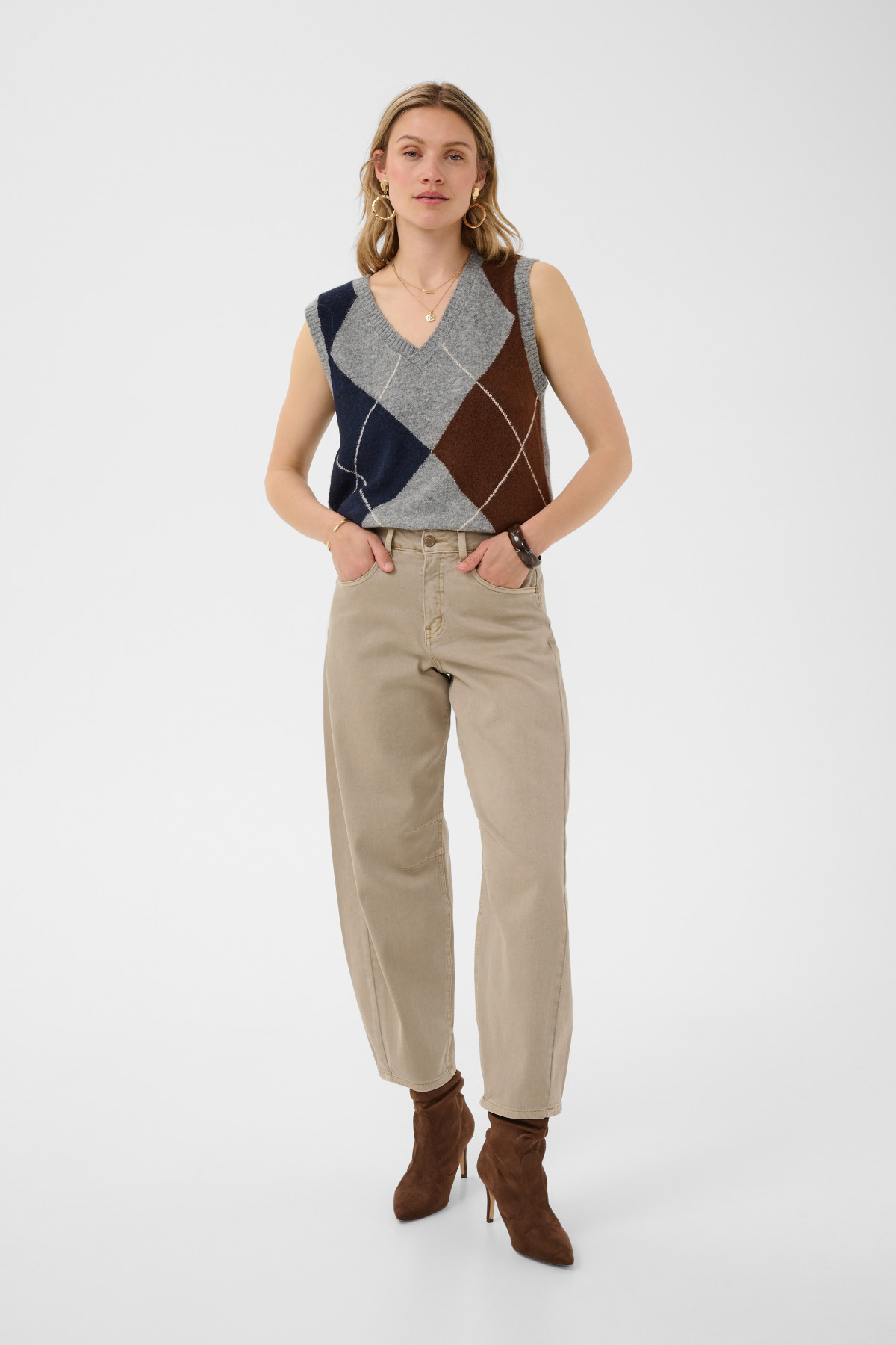 CREAM JEANS 5293 DJULI BARREL BEIGE H26 (2)