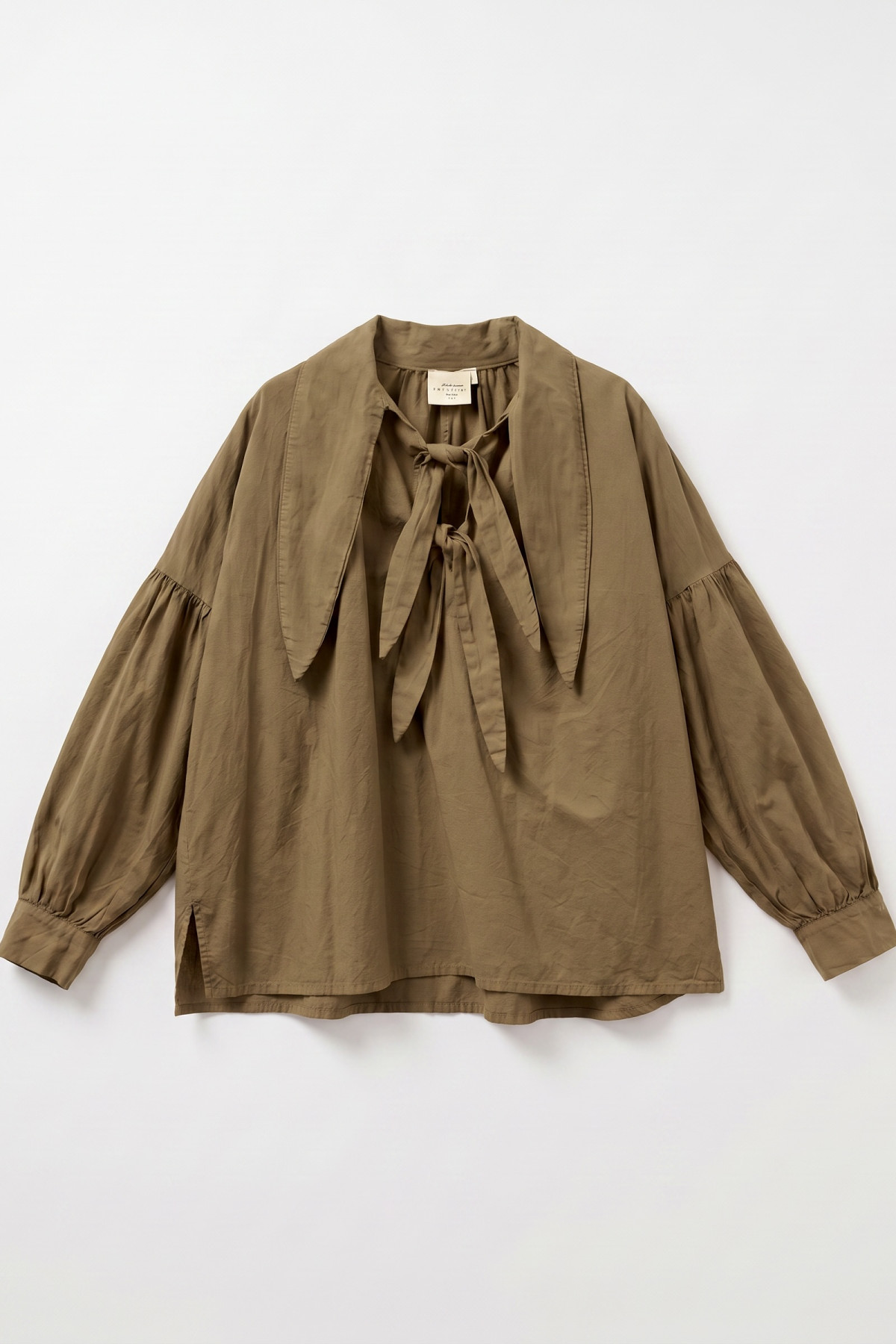 blouse a nouer voile de coton KAKI (1)