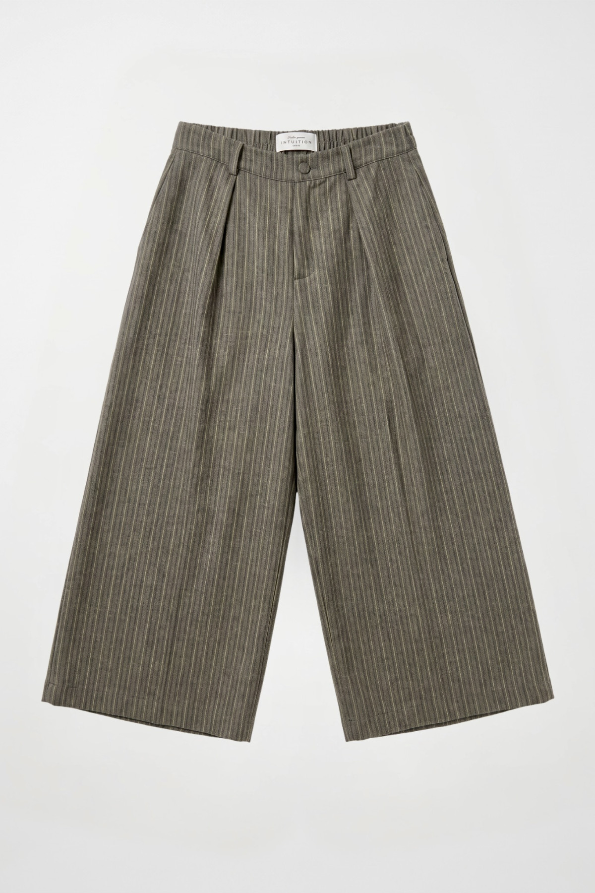 pantalon jupe culotte kaki a rayures 6527 (1)