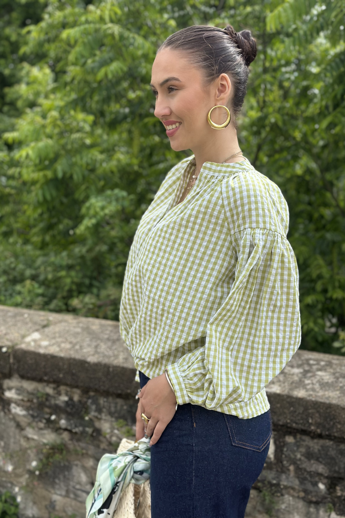 chemise carreaux vichy season VERT 14h165
