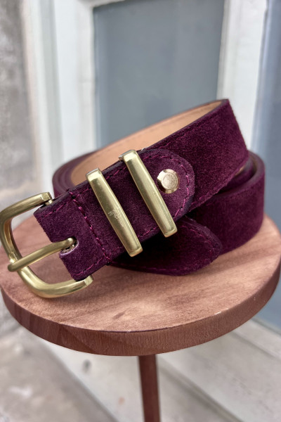CHUMMY CEINTURE EN CUIR BORDEAUX
