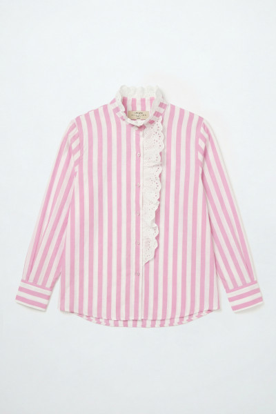 chummy chemise lisa rayé avec col dentelle 512