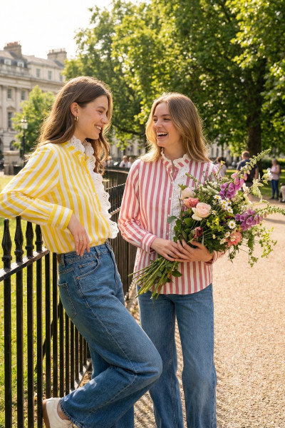 chummy chemise lisa rayé avec col dentelle 512