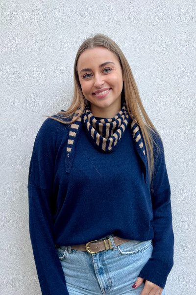 CHUMMY FOULARD RAYÉ BLEU 004