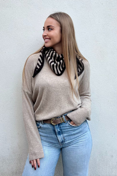 CHUMMY FOULARD RAYÉ CHOCOLAT 004