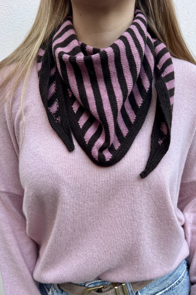 chummy foulard à rayures roses et marrons intuition 004