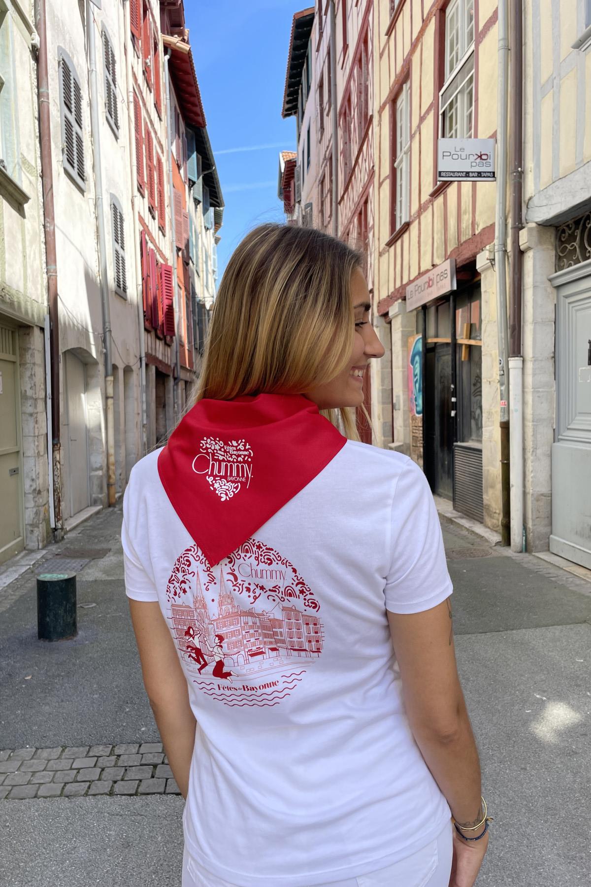 CHUMMY FOULARD FETES DE BAYONNE ROUGE
