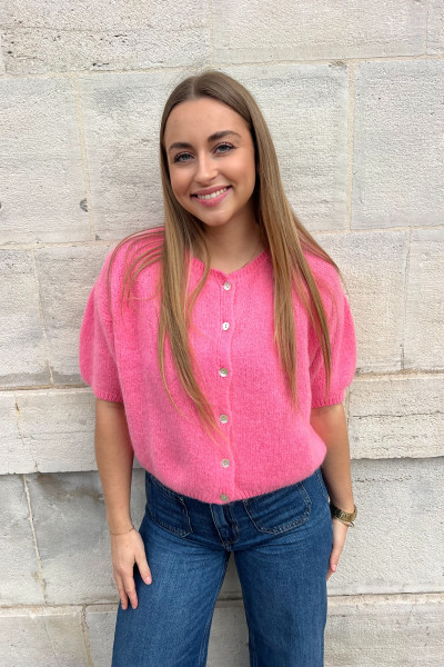 chummy gilet lili manches 3/4 rose 7529