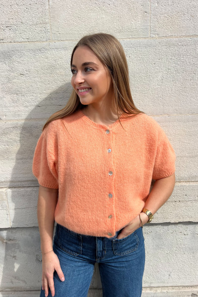 chummy gilet lili manches 3/4 orange 7529