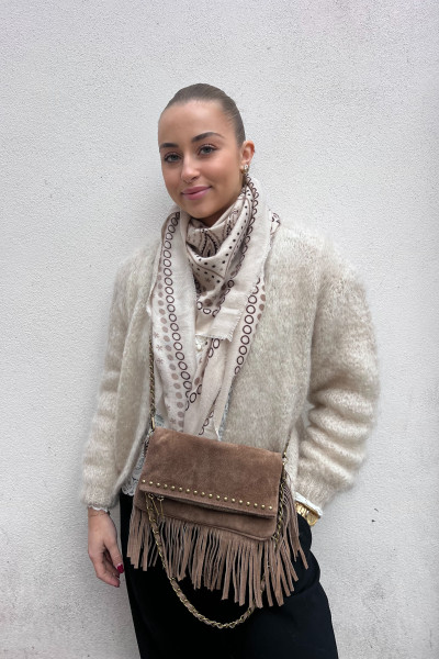 chummy pochette louisa à franges marron 087