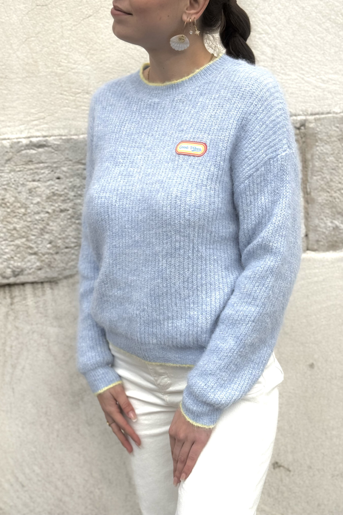 CHUMMY PULL 65110 BLEU CIEL EN MAILLE