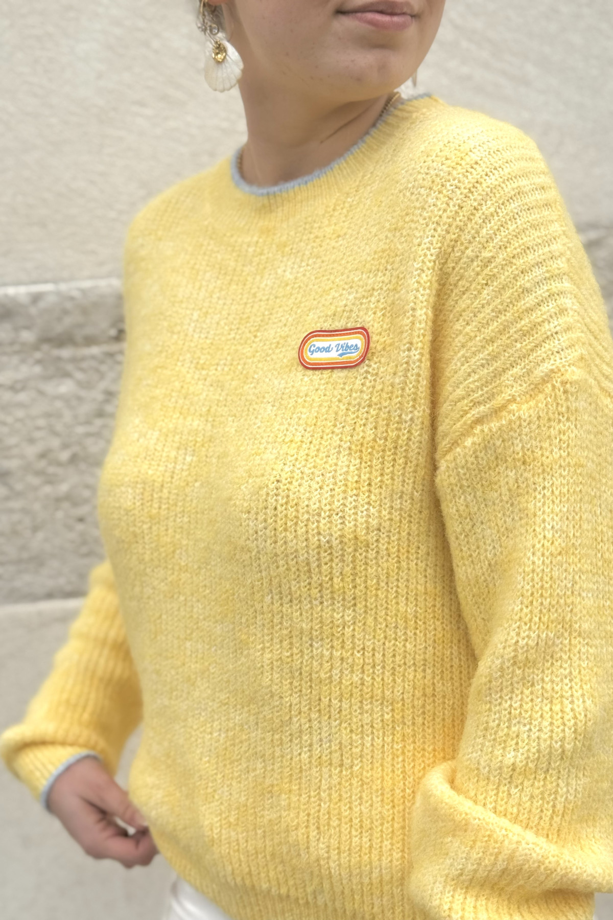 CHUMMY PULL 65110 JAUNE EN MAILLE