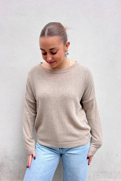 CHUMMY PULL EN CACHEMIRE BEIGE