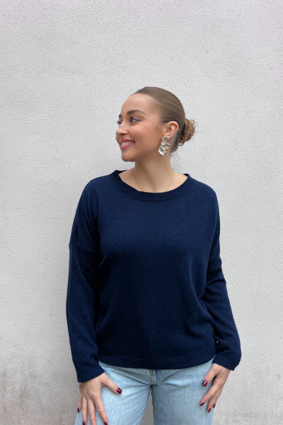 CHUMMY PULL EN CACHEMIRE BLEU MARINE