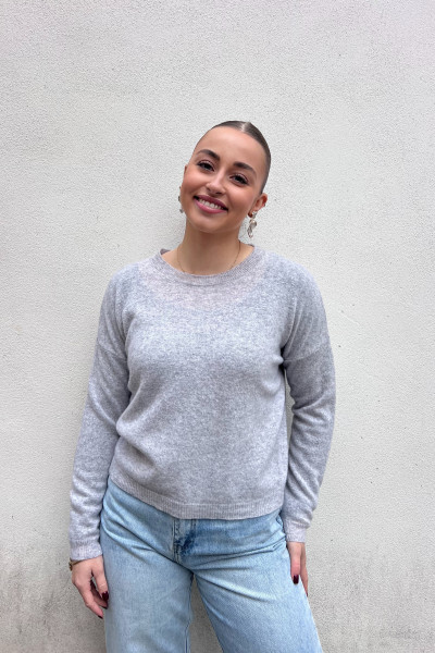 chummy pull fin en cachemire gris