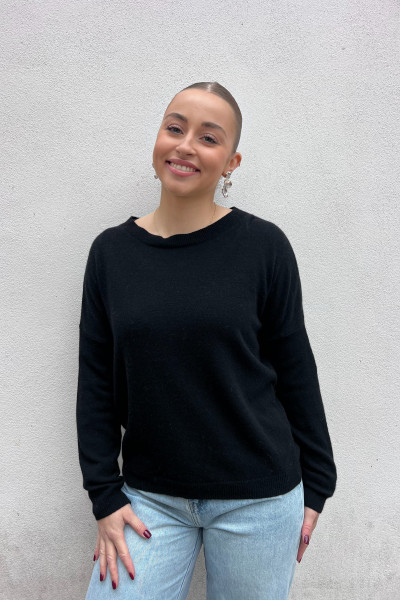 chummy pull fin en cachemire noir