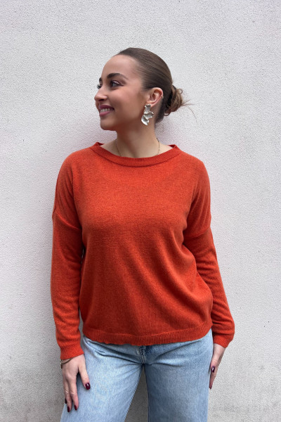 CHUMMY PULL EN CACHEMIRE ORANGE