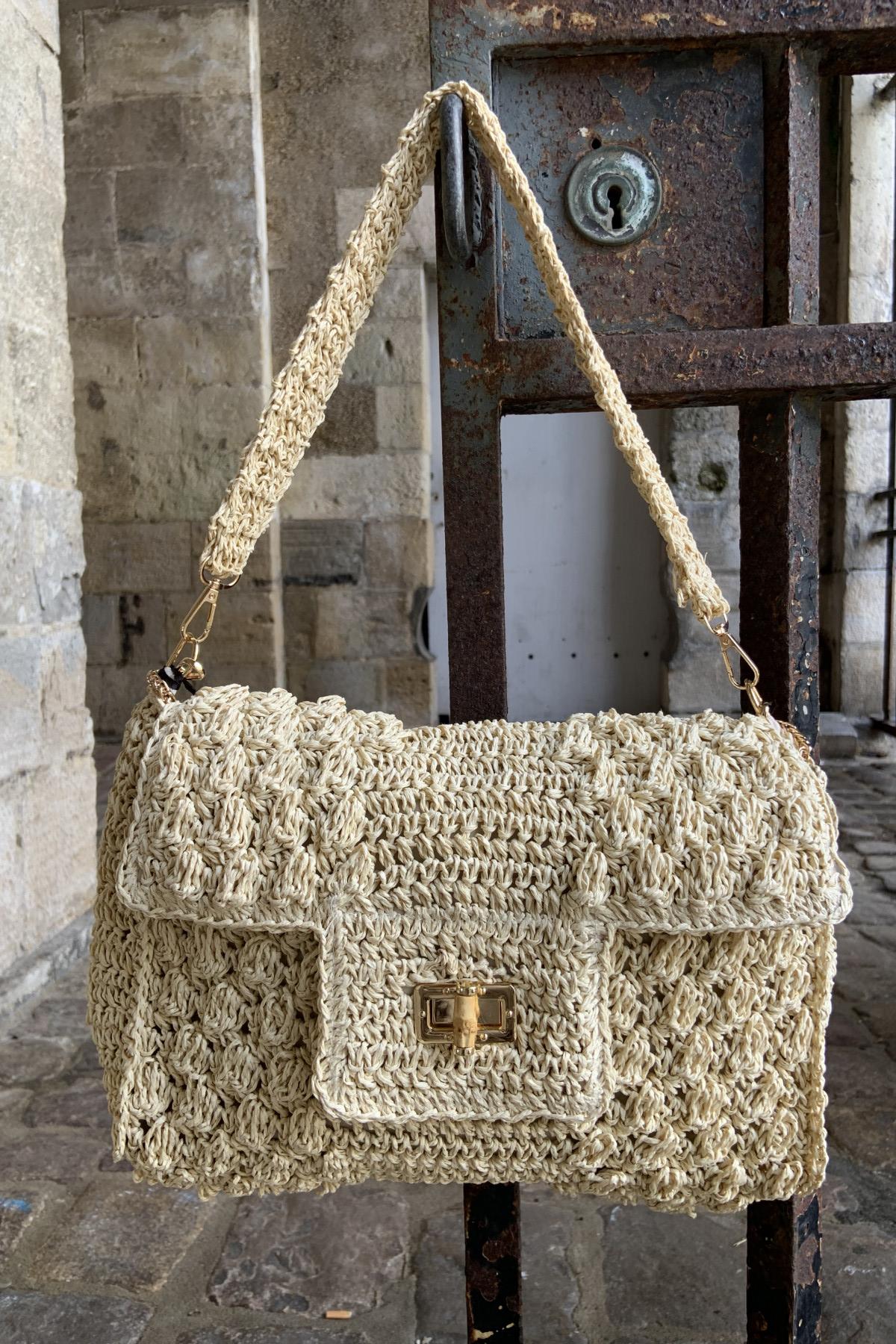 CHUMMY SAC BLANC raphia E24 KSB801