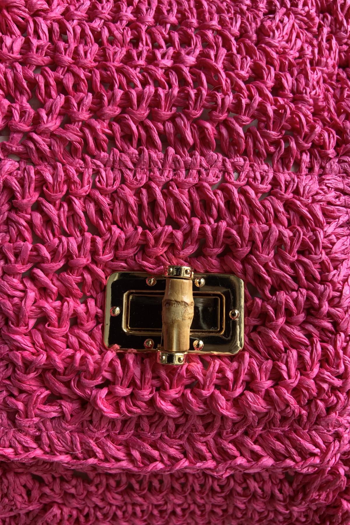 CHUMMY SAC ROSE raphia KSB801
