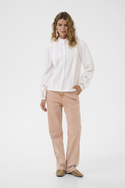 cream blouse chloe à dentelle 10614686